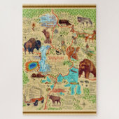 20 x 30 Illustrierte Yellowstone-Karte Puzzle (Vertikal)