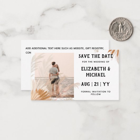 20 x BUDGET Foto Rett Dates Pampas Grass Tropica Mitteilungskarte (Vorderseite/Rückseite Beispiel)