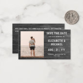 20 x BUDGET Foto Rett Dates Rustikales Holz grau Mitteilungskarte (Vorderseite/Rückseite Beispiel)