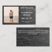 20 x BUDGET Foto Rett Dates Rustikales Holz grau Mitteilungskarte (Vorne/Hinten)