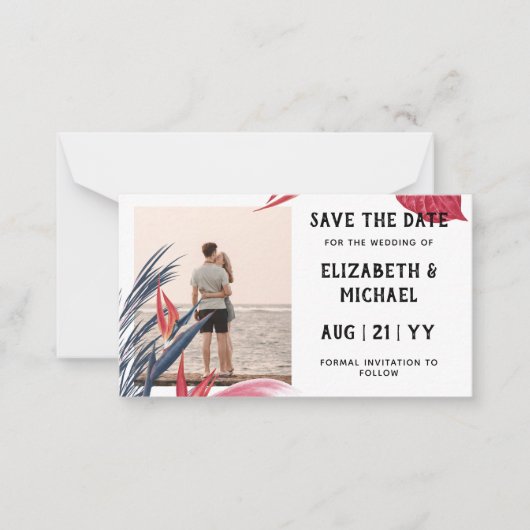 20 x HAUSHALT Foto Rett Datum Pampas Gras tropisch Mitteilungskarte (Vorderseite)