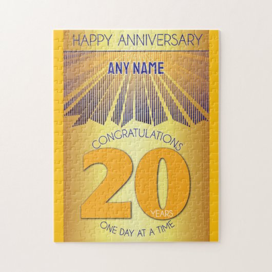 20 Year | AA 12 Step Anniversary Personalized Puzzle (Vertikal)