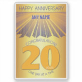 20 Year | Golden Ray 12 Step CUSTOM NAME Aufkleber (Vorderseite)