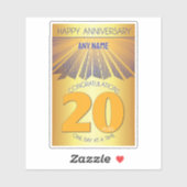 20 Year | Golden Ray 12 Step CUSTOM NAME Aufkleber (Blatt)