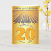 20 Year Sober Anniversary | Golden Ray 12 Step Karte (Gelbe Blume)