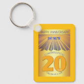20 Year Sober Anniversary | Golden Ray 12 Step Schlüsselanhänger (Vorderseite)