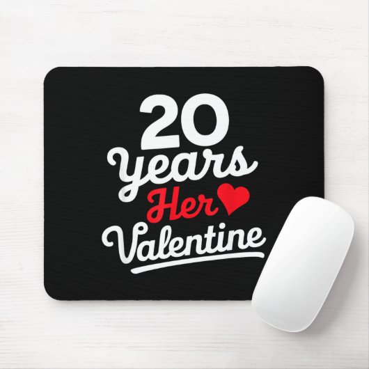 20 Years Her Valentine _ Anniversary Couples Valen Mousepad (Mit Mouse)