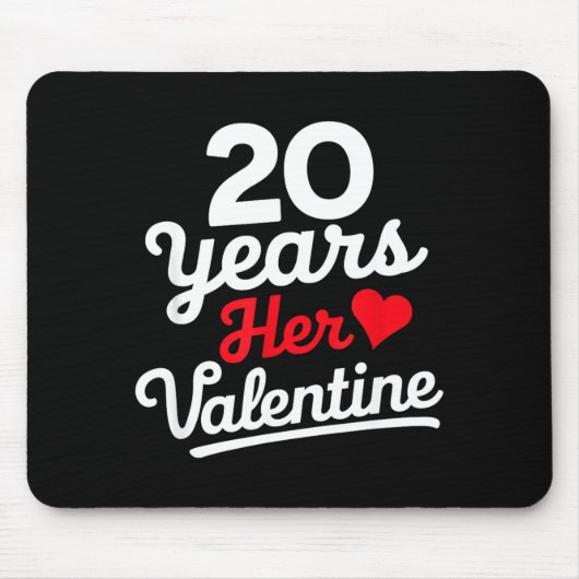 20 Years Her Valentine _ Anniversary Couples Valen Mousepad (Vorne)