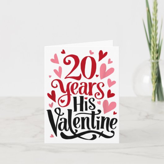 20 Years His Valentine _ Anniversary Couples Valen Karte (Vorderseite)