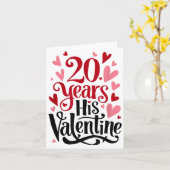 20 Years His Valentine _ Anniversary Couples Valen Karte (Gelbe Blume)