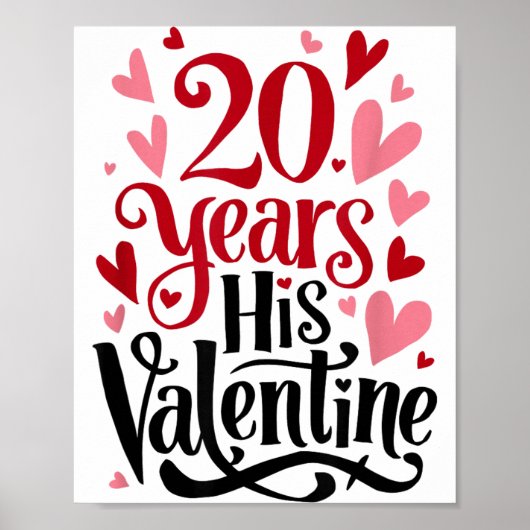 20 Years His Valentine _ Anniversary Couples Valen Poster (Vorne)