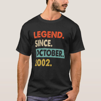 20 Years Old 20Th Birthday Gifts Legend Since Octo T-Shirt