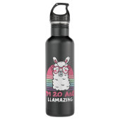 20 Years Old Bday Llamazing 20th Birthday Llama Edelstahlflasche (Vorderseite)