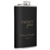 20 Years Wedding Anniversary gold writing Flachmann (Rechts)