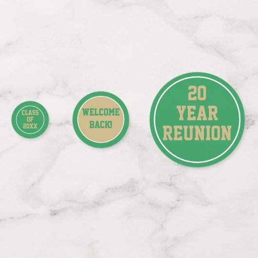 20 Yr Klasse Wiedersehen-Tabelle Konfetti (Rückseiten)