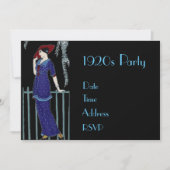 20er Jahre rauschen 20er Jahre Gatsby-Kostüm-Party Einladung (Vorderseite)