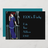 20er Jahre rauschen 20er Jahre Gatsby-Kostüm-Party Einladung (Vorne/Hinten)