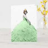 20er Vintag Fashion Woman Weihnachtsbaum Karte (Gelbe Blume)