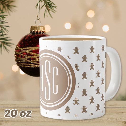 20oz Big Monogram Gingerbread Man Jumbo-Tasse