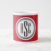 20oz Big Monogram Red & White Swiss Dots Jumbo-Tasse (Vorderseite)