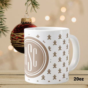 20oz großer Monogramm-Lebkuchenmann  Jumbo-Tasse
