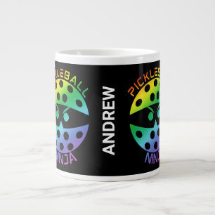 20oz Rainbow pickleball ninja mit Namen Jumbo-Tasse