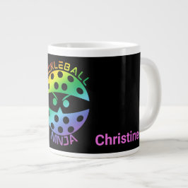20oz Rainbow pickleball ninja mit Namen Jumbo-Tasse