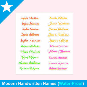 20pcs Elegante Skriptnamen für Mädchen, Stilname Aufkleber