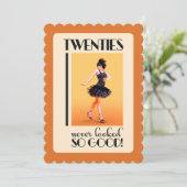 20s Birthday Vintage Custom Einladung (Stehend Vorderseite)