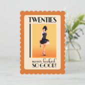 20s Birthday Vintage Custom Einladung (Stehend Vorderseite)