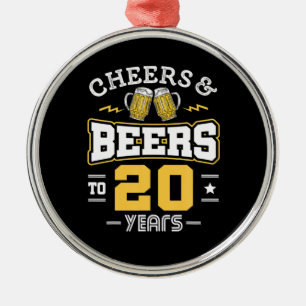 20Th Birthday Cheers And Beers Birthday Ornament Aus Metall