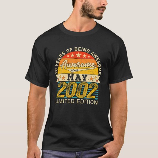 20th Birthday May 2022 20 Years Geboren 2002 Limit T-Shirt (Vorderseite)
