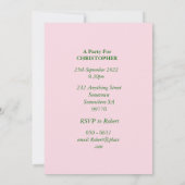 20th Birthday Party Invitation Picture and Name Einladung (Rückseite)