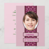 20th Birthday Party Invitation Picture and Name Einladung (Vorne/Hinten)