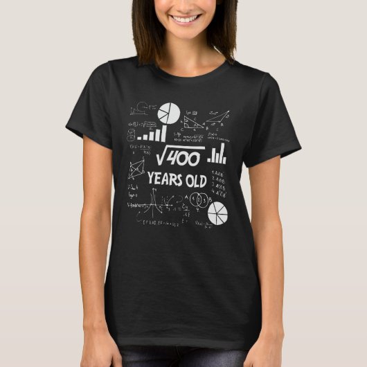 20th Birthday Square Root Math 20 Years Old Bday T-Shirt (Vorderseite)