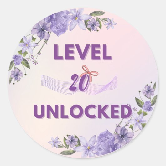 20th Birthday Sticker – level 20 unlocked (Vorderseite)
