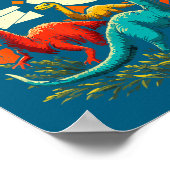 20th Birthday Trex Dinosaur 20 Year Old Boy Girl  Poster (Ecke)