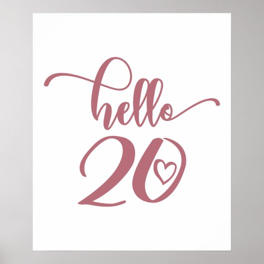 20th Birthday Women Hello 20 Cute 20 Years Old Poster (Vorne)
