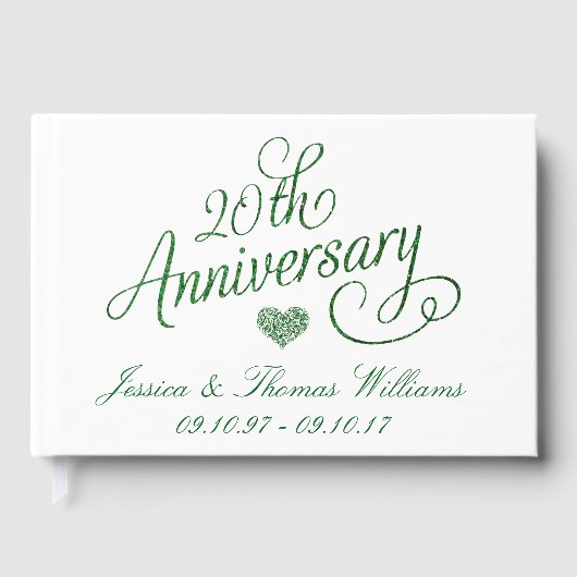20th Emerald Wedding Anniversary Gästebuch (Vorderseite)