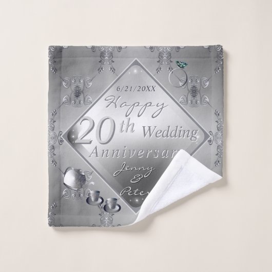 20th Platinum-Smaragd-Jubiläums-Badehandtuch-Set Badhandtuch Set (Waschlappen)