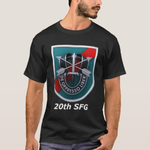 20th Special Forces Beret Flash mit Unit Wappen T-Shirt