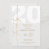 20th Twentieth Birthday Modern Twenty Party  Einladung (Vorne/Hinten)