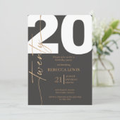 20th Twentieth Birthday Modern Twenty Party  Einladung (Stehend Vorderseite)