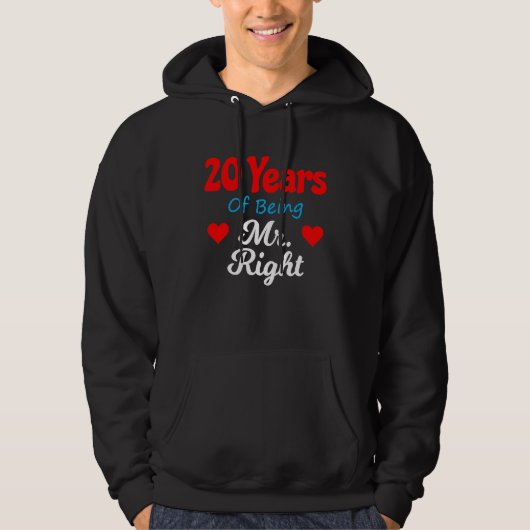 20th Wedding Anniversary for Men Him Mr Right Husb Hoodie (Vorderseite)