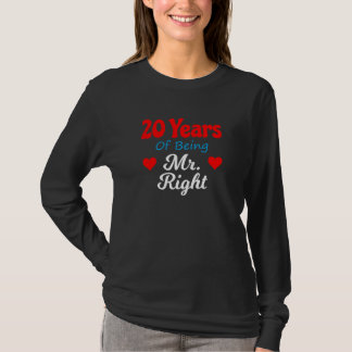 20th Wedding Anniversary for Men Him Mr Right Husb T-Shirt
