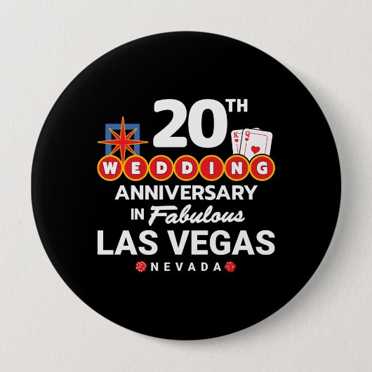 20th Wedding Anniversary Las Vegas Trip Button (Vorderseite)