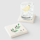 20th Wedding Anniversary Monogram Emerald Green Steinuntersetzer (Seitenansicht)