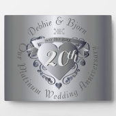 20th Wedding Anniversary Platinum Horizontal Fotoplatte (Vorderseite)