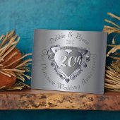20th Wedding Anniversary Platinum Horizontal Fotoplatte (Seite)