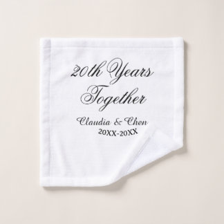 20th Years together anniversary name date year sim Waschlappen